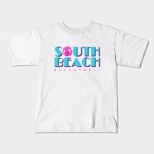 South Beach Basketball - White Kids T-Shirt